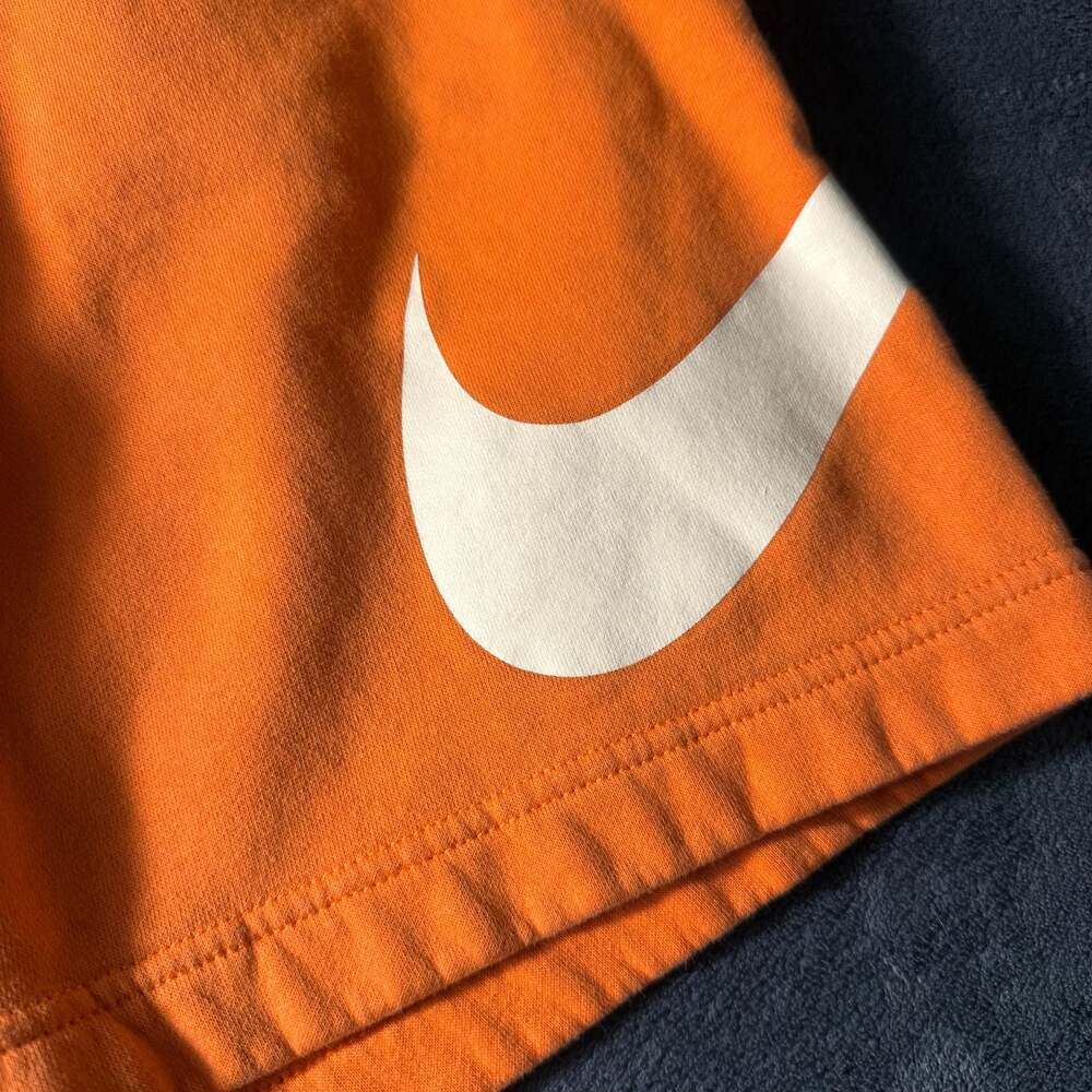 Nike Sportswear NSW Club Graphic Swoosh French Terry Orange Shorts Size S